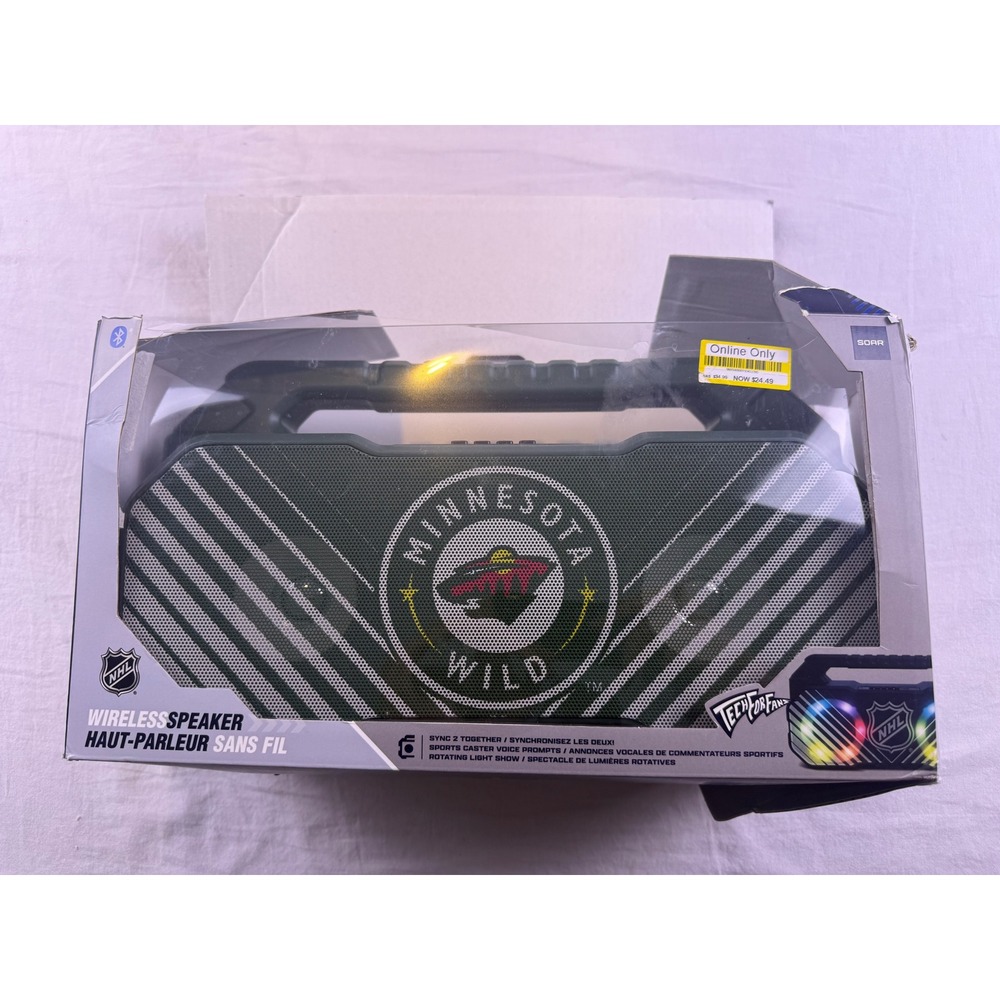 SOAR Shock Box Wireless Speaker Minnesota Wild Green NEW - Open Box Bluetooth